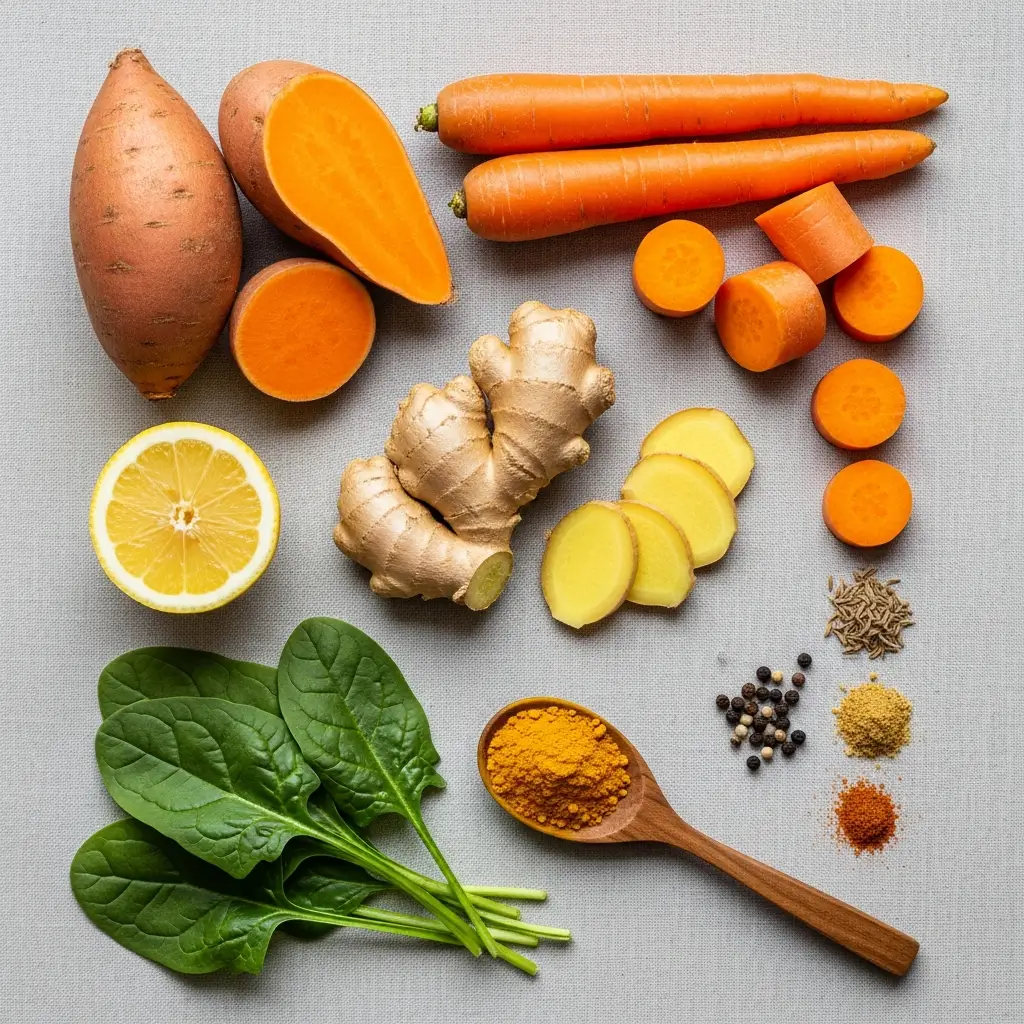 Ingredients for Anti-Inflammatory Golden Detox Soup