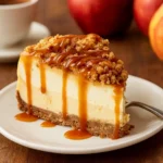 Apple Crisp Cheesecake with Cinnamon Apples and Oatmeal Crumble