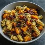Ingredients for Autumn Harvest Pasta Salad on kitchen counter