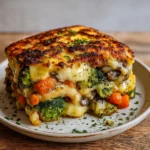Cheesy Vegetable Casserole baked with golden breadcrumbs and cheddar