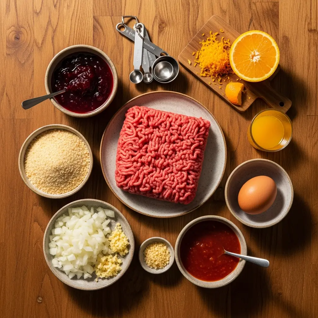 Ingredients for Christmas Cranberry Meatballs recipe