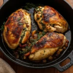 Christmas Stuffed Chicken Breast holiday dinner plat