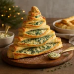 Christmas Tree Spinach Dip Breadsticks holiday appetizer