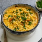 Crack Chicken Noodle Soup in a cozy rustic bowl