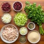 Cranberry Turkey Stuffing Balls Ingredients Layout