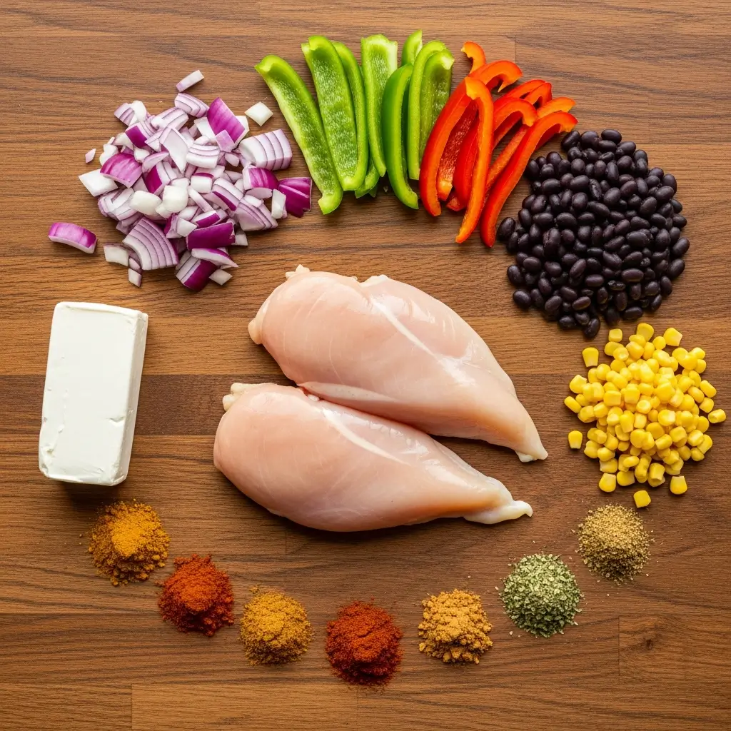 creamy chicken taco soup ingredie