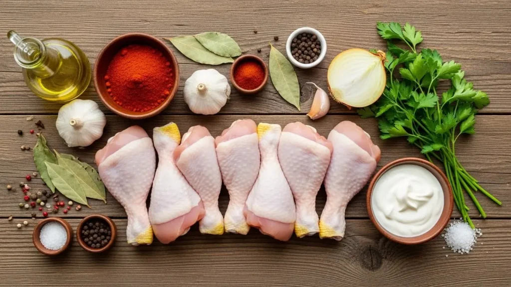 Ingredients for Creamy Paprika Chicken Drumsticks