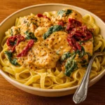 Crockpot Tuscan Chicken creamy Italian slow cooker recipe