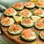 Cucumber Smoked Salmon Bites appetizer platte