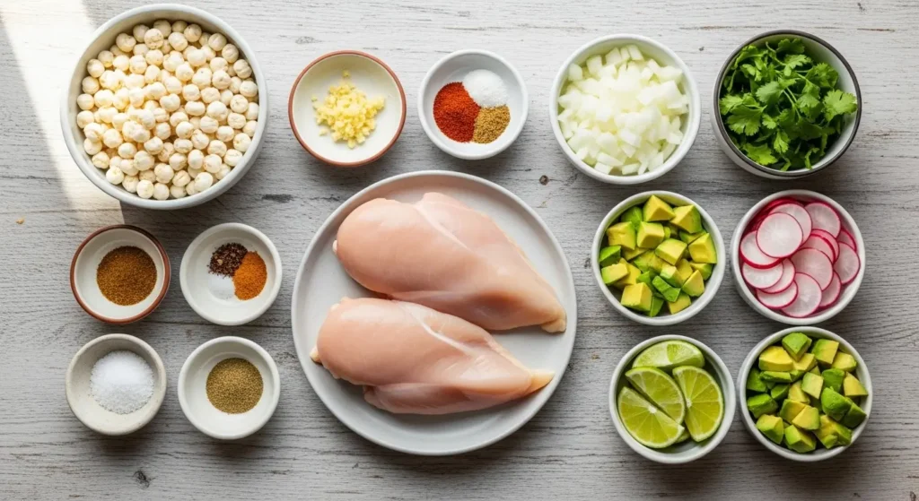 Easy Chicken Pozole ingredients