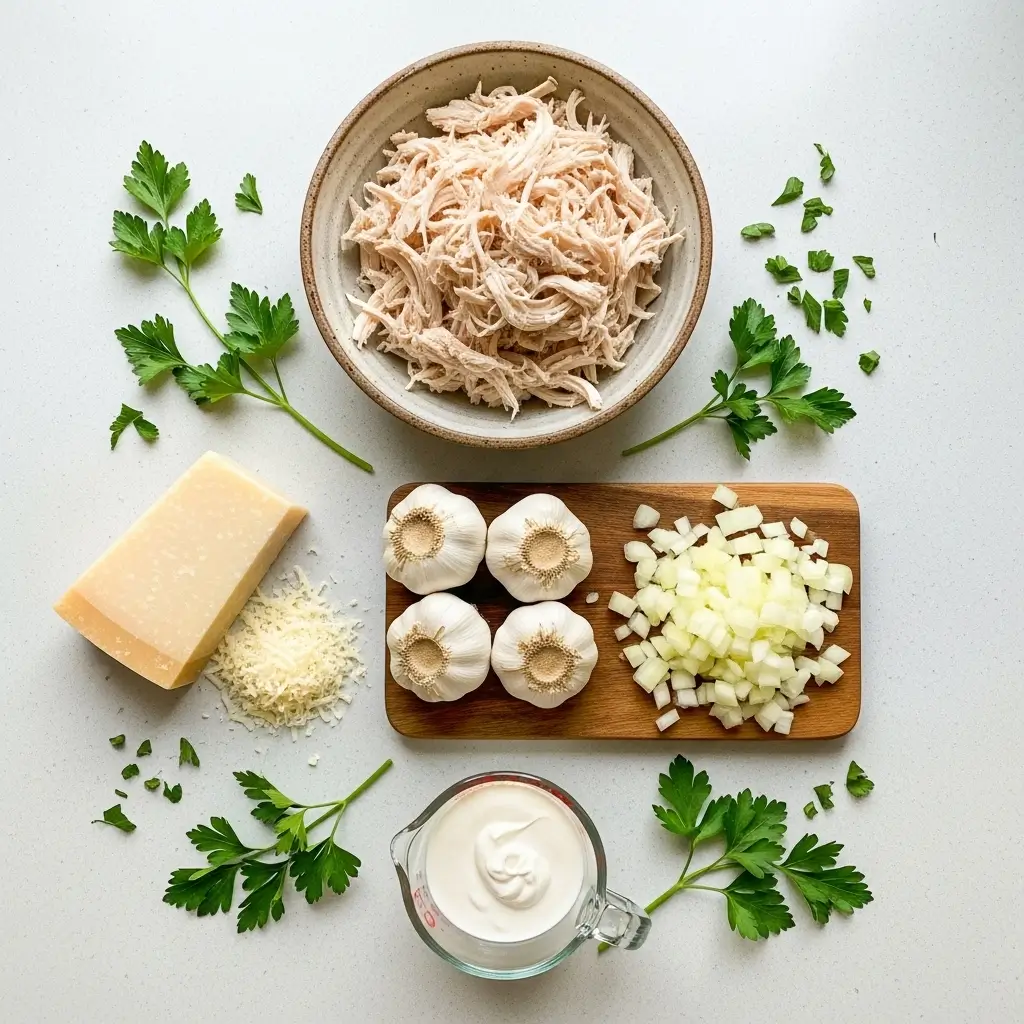 Ingredients for Easy Garlic Parmesan Chicken Soup