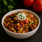 Easy Ground Turkey Taco Skillet one-pan meal