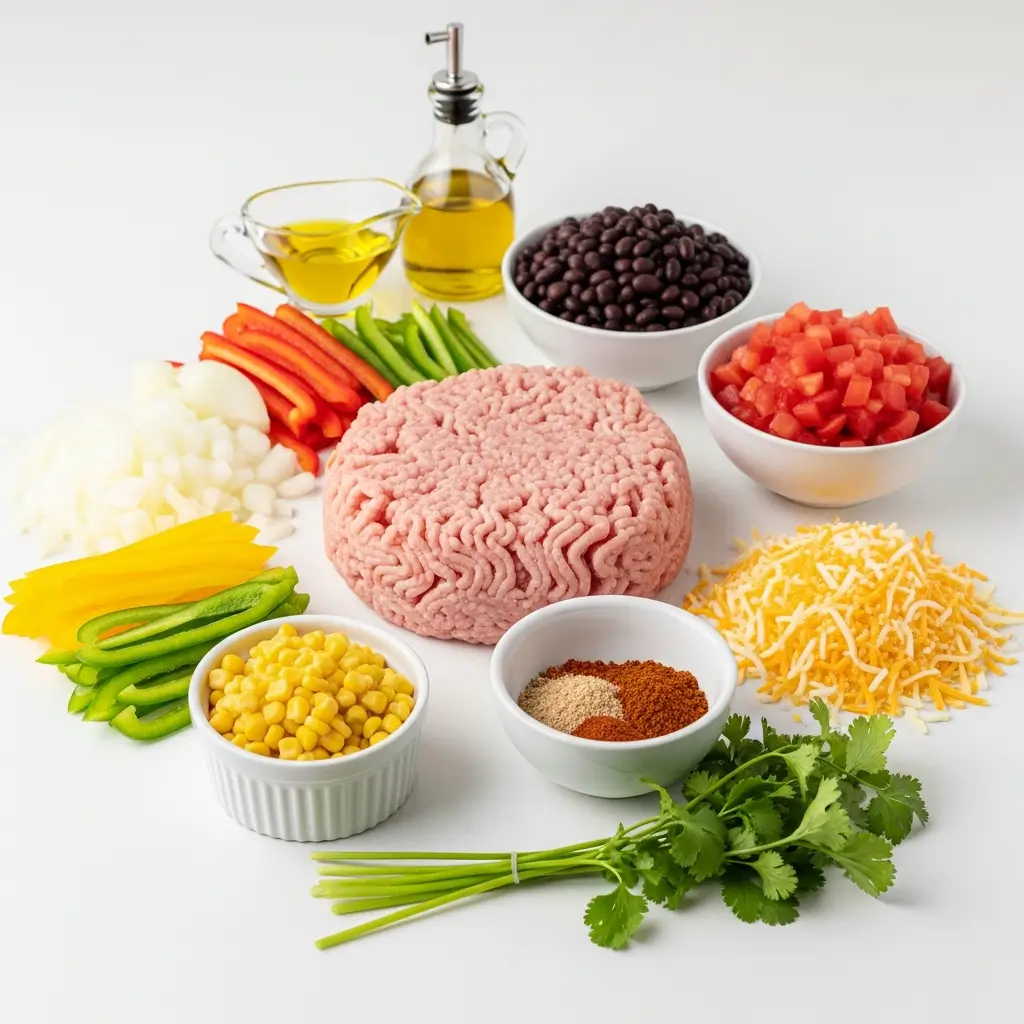 Easy Ground Turkey Taco Skillet ingredients