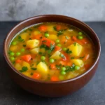 Easy Homemade Vegetable Soup in rustic bowl