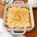 easy sweet potato casserole with golden marshmallows