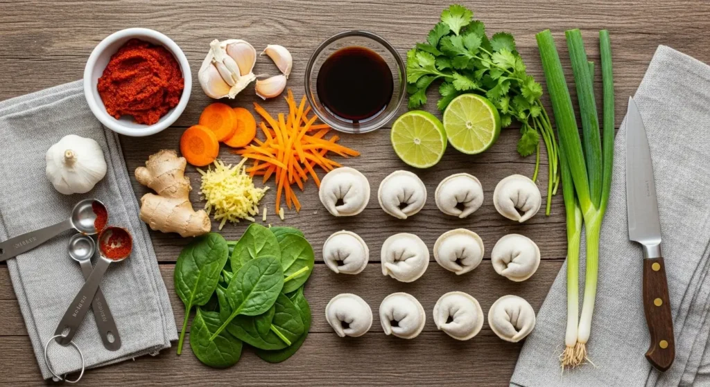 Easy Thai Coconut Curry Dumpling Soup Ingredients