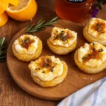 legant Goat Cheese and Honey Bites appetizer platter