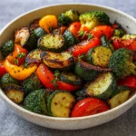 Garlic Roasted Vegetables on baking tray