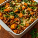 Healthy Ground Turkey Sweet Potato Bake