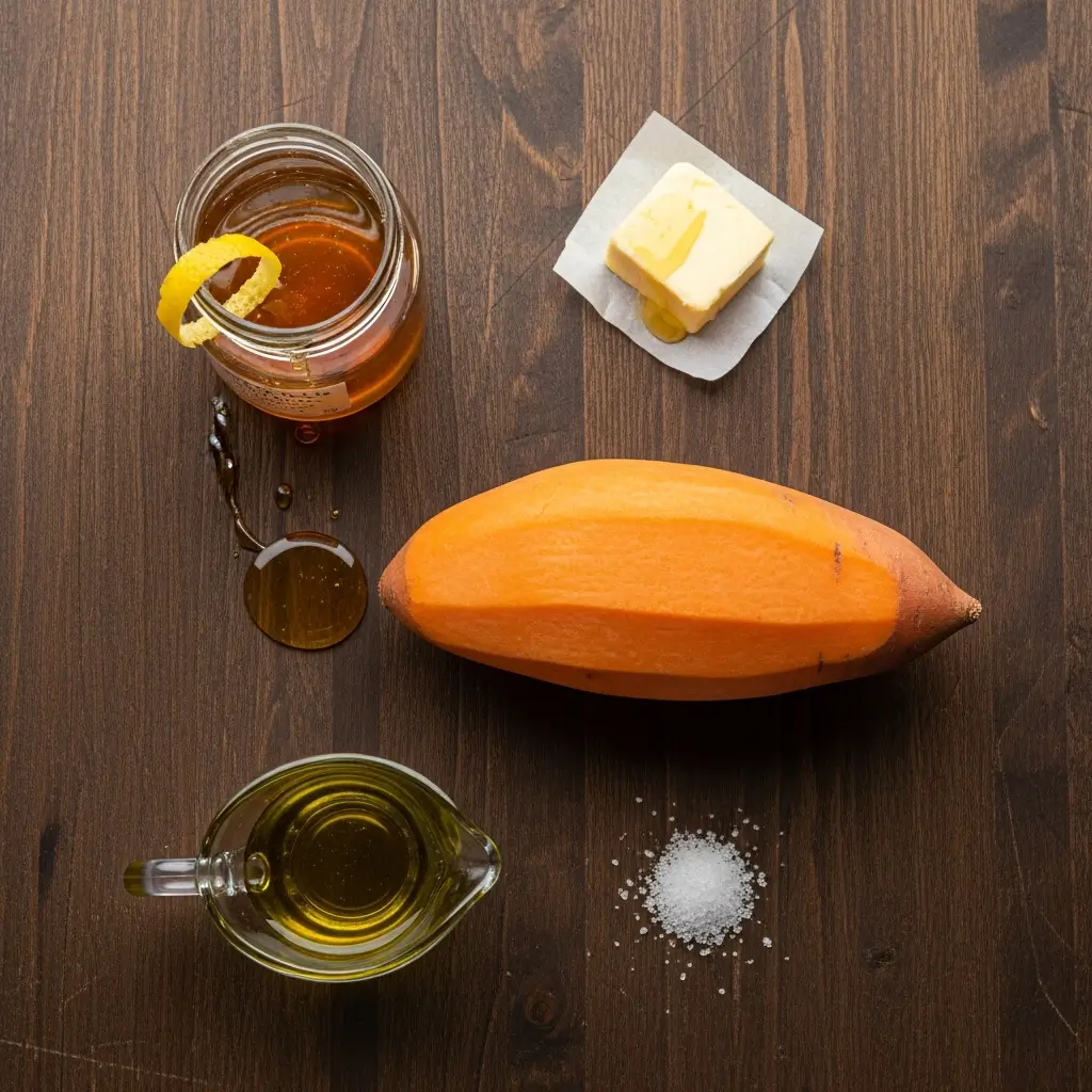 Ingredients for Honey Roasted Sweet Potatoes recipe