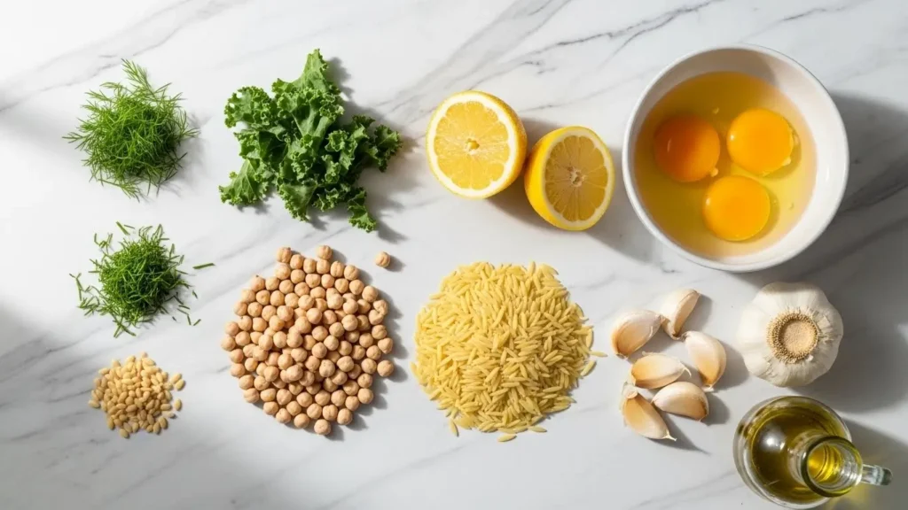Lemony Greek Chickpea Soup ingredients