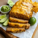 Juicy Mexican Meatloaf with a zesty salsa topping.