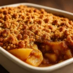 Pioneer Woman Apple Crisp in rustic kitchen