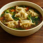Potsticker Soup with dumplings and greens
