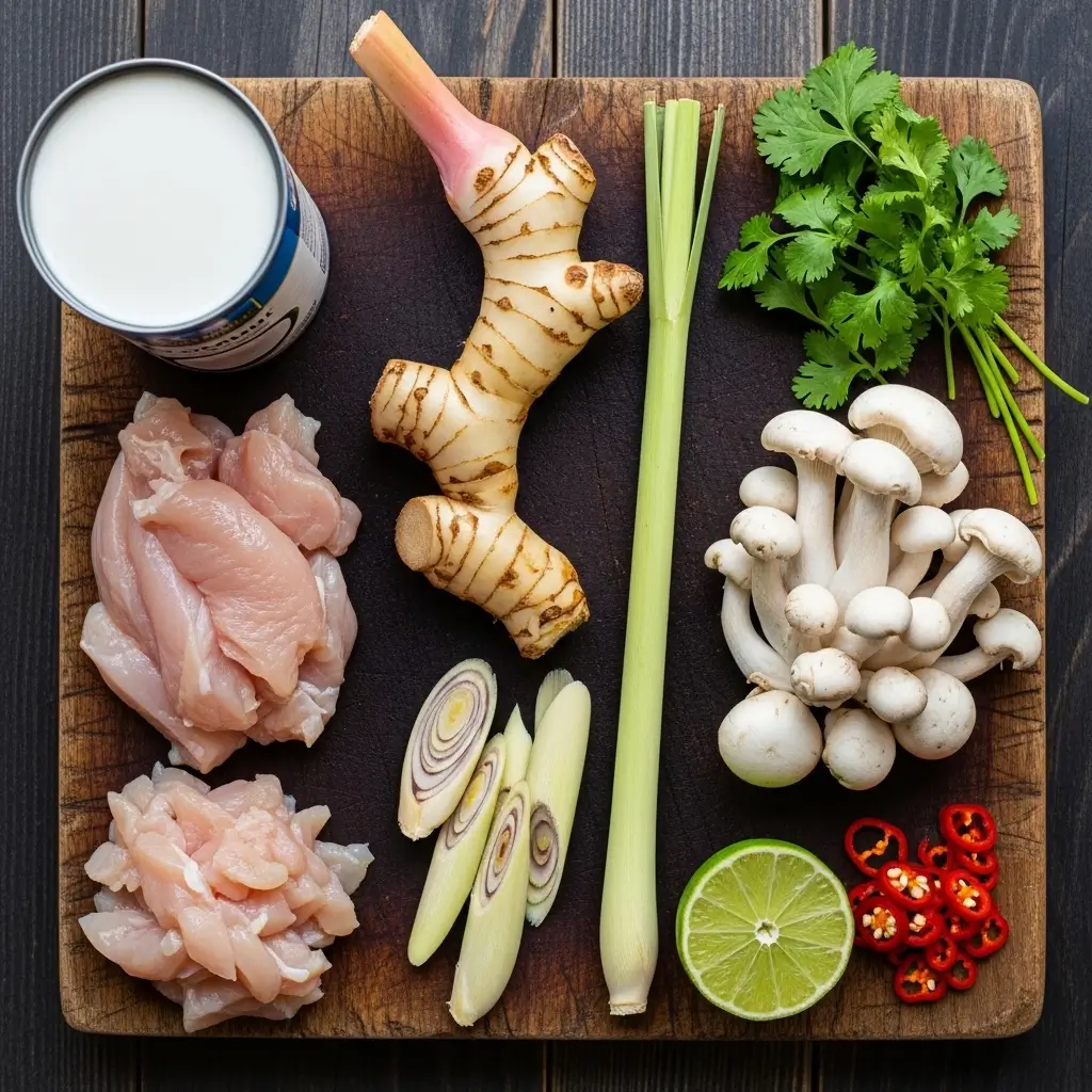 Ingredients for Slow Cooker Tom Kha Soup