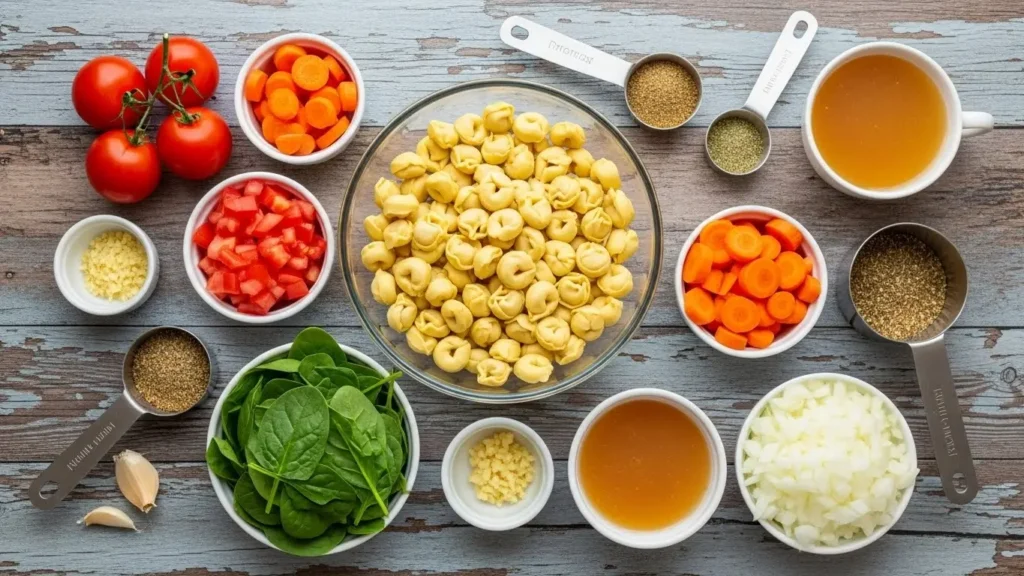 Slow Cooker Tortellini Soup ingredients