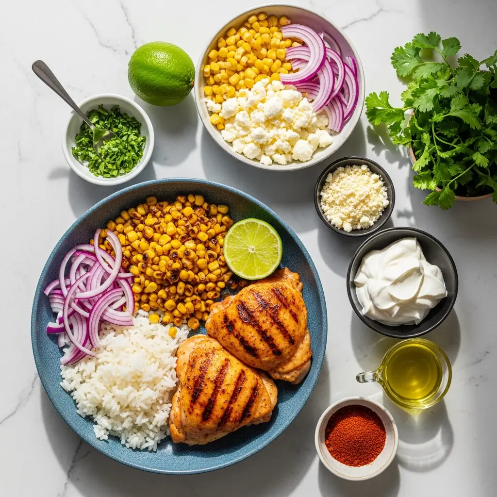 Street Corn Chicken Rice Bowl ingredients