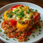 Stuffed Pepper Casserole fresh out of the oven