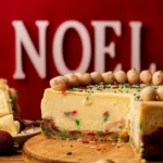 Sugar Cookie Cheesecake topped with white chocolate ganache