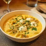 Alfredo Lasagna Soup creamy bowl”