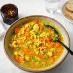 Anti-inflammatory Turmeric Ginger Chicken Soup in bowl