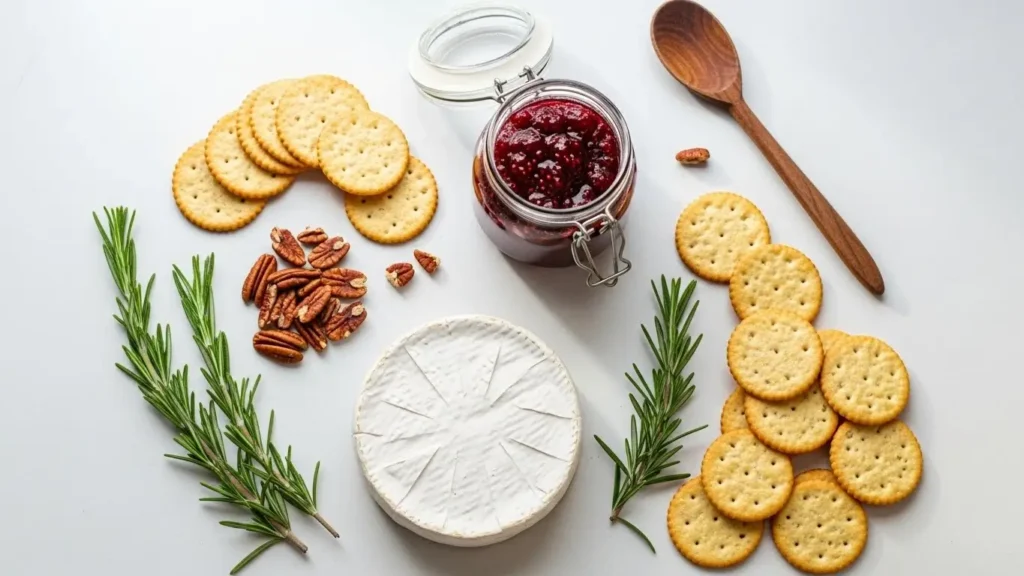 Ingredients for Baked Brie with Raspberry J
