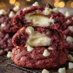 : Cheesecake Stuffed Red Velvet Cookies with Cream Cheese Filling