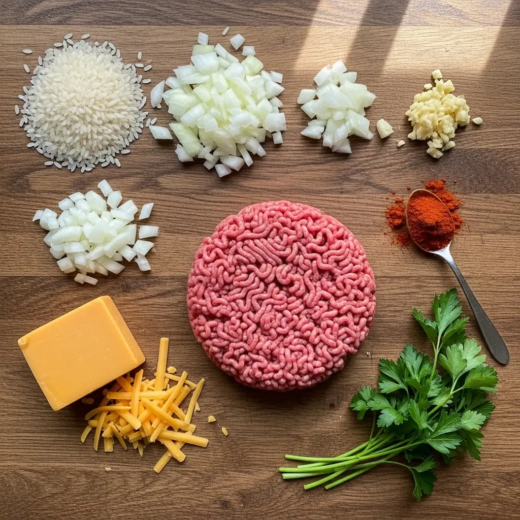 cheesy ground beef and rice casserole ingredients