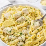 Creamy Lemon Chicken Pasta with lemon zest and parsley