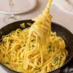 Creamy Lemon Pasta in bowl with lemon zest