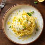 Creamy Lemon Ricotta Pasta served with lemon zest and basil