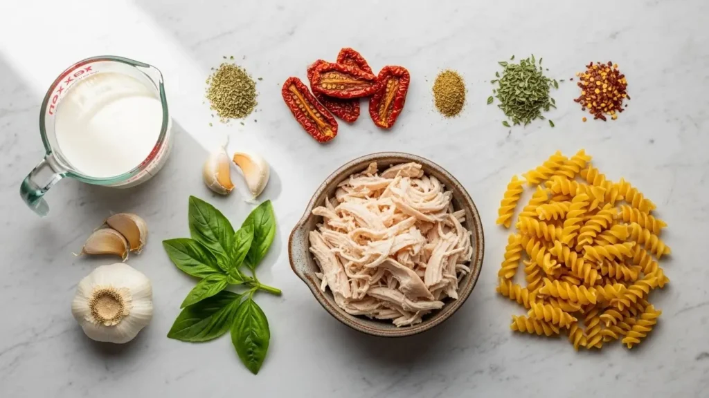 Ingredients for Creamy Tuscan Marry Me Chicken Soup
