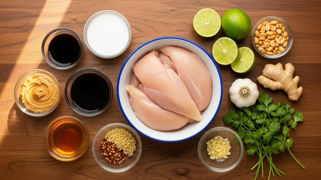 Ingredients for Crockpot Thai Peanut Chicken
