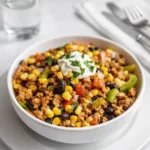 Easy Ground Turkey Taco Skillet one-pan dinner