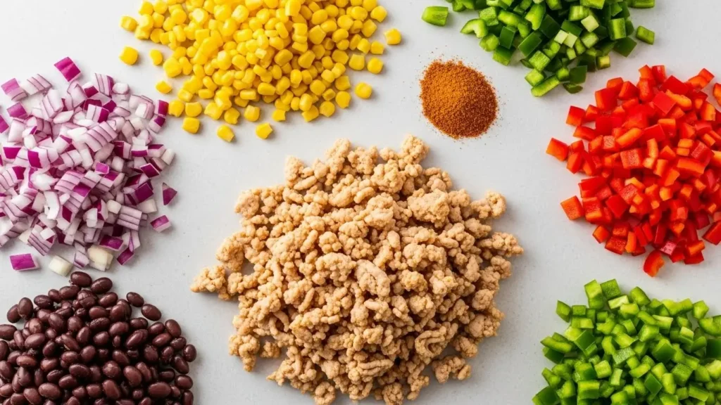 Easy Ground Turkey Taco Skillet ingredients