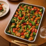 Sheet Pan Sesame Chicken and Veggies dinner