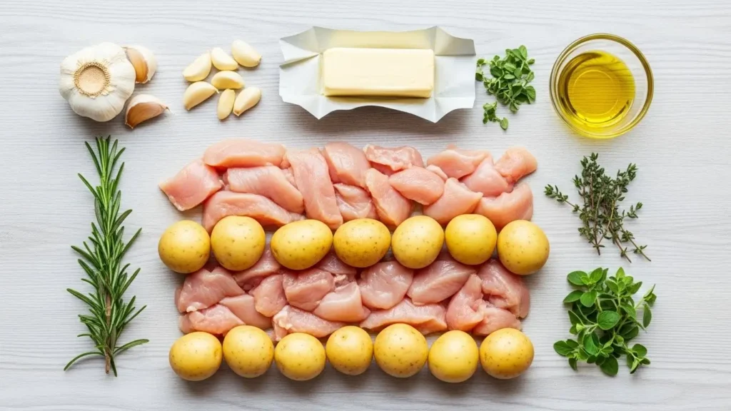 Garlic Butter Chicken and Potatoes ingredients