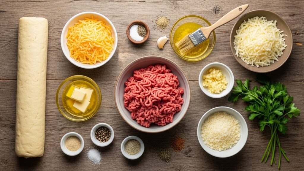 Garlic Parmesan Cheeseburger Bombs ingredients