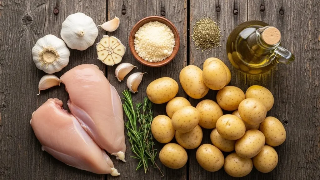 Garlic Parmesan Chicken and Potatoes ingredients