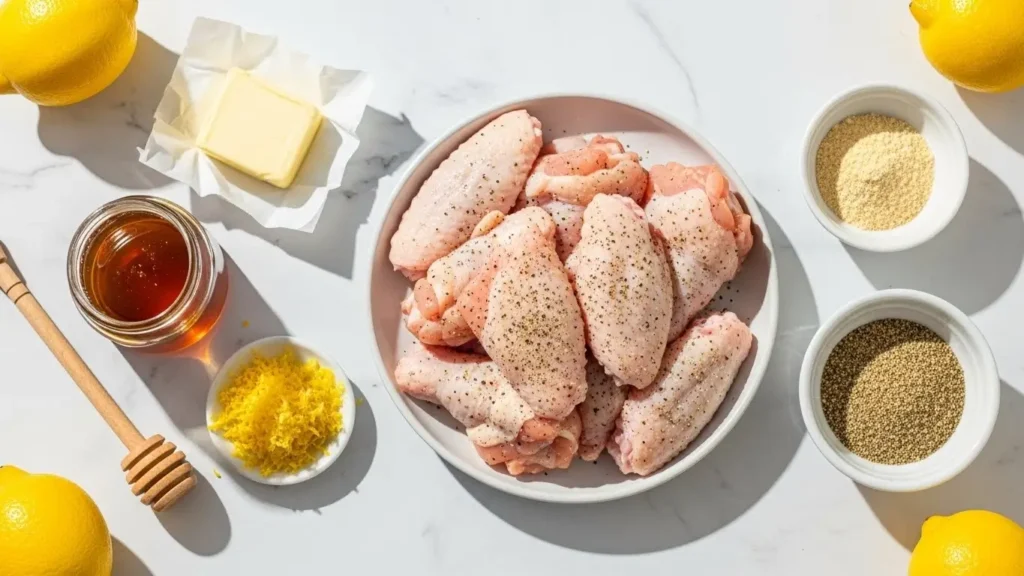 Honey Lemon Pepper Wings Ingredients
